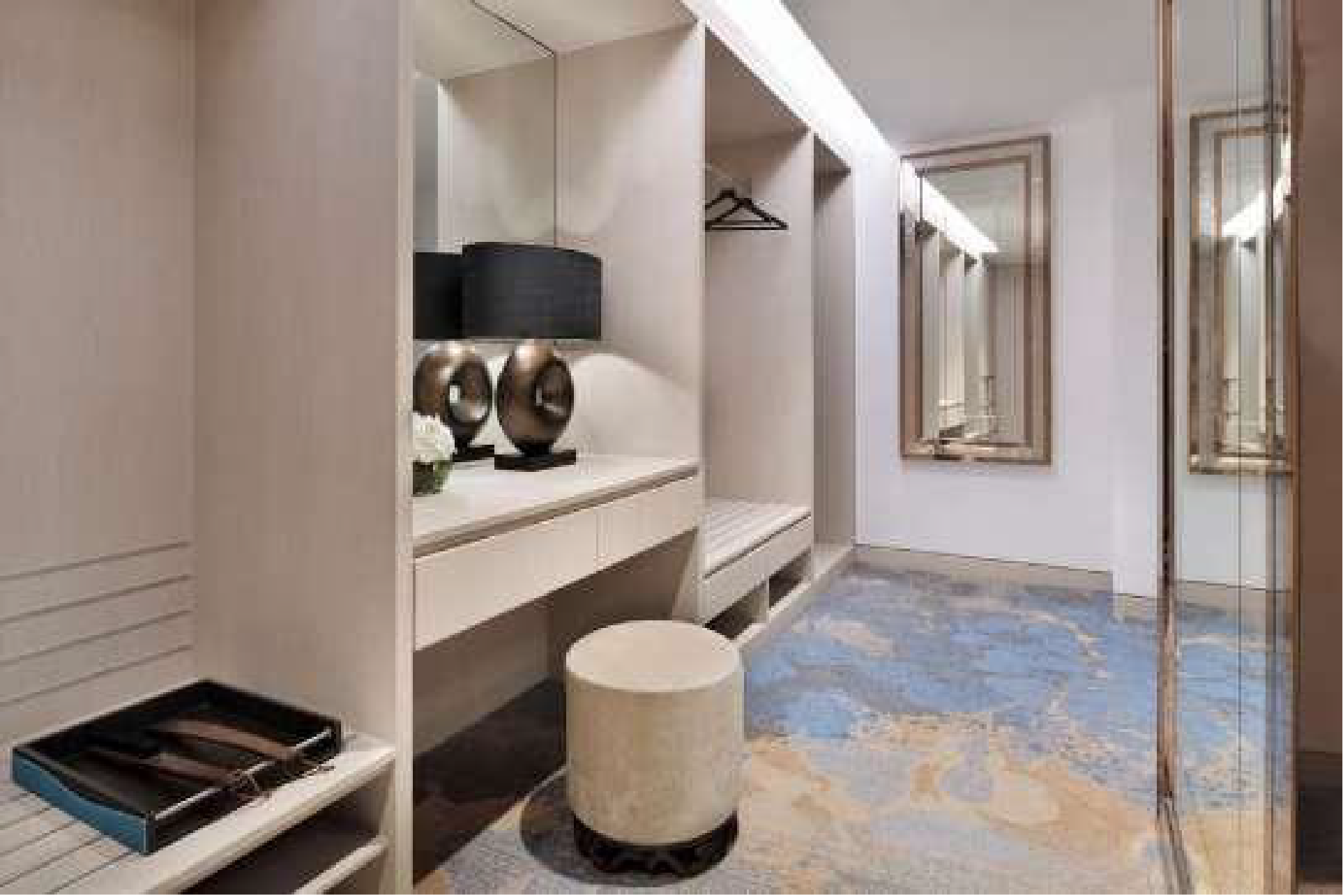 Warm interior corridor