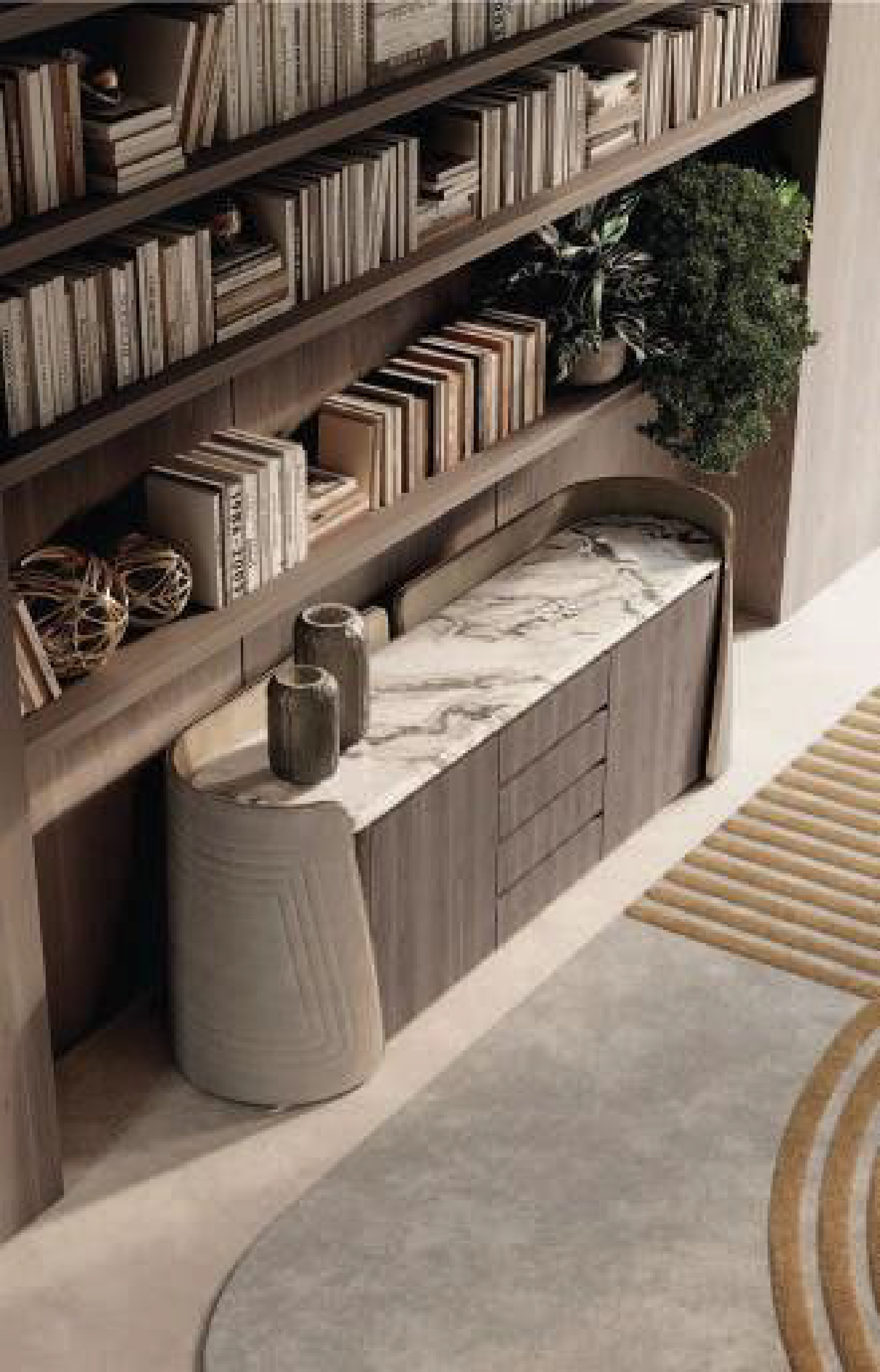 Office library and storage detail